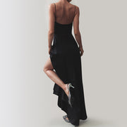 Umni- Damen elegantes Maxikleid mit verführerischem Schlitz