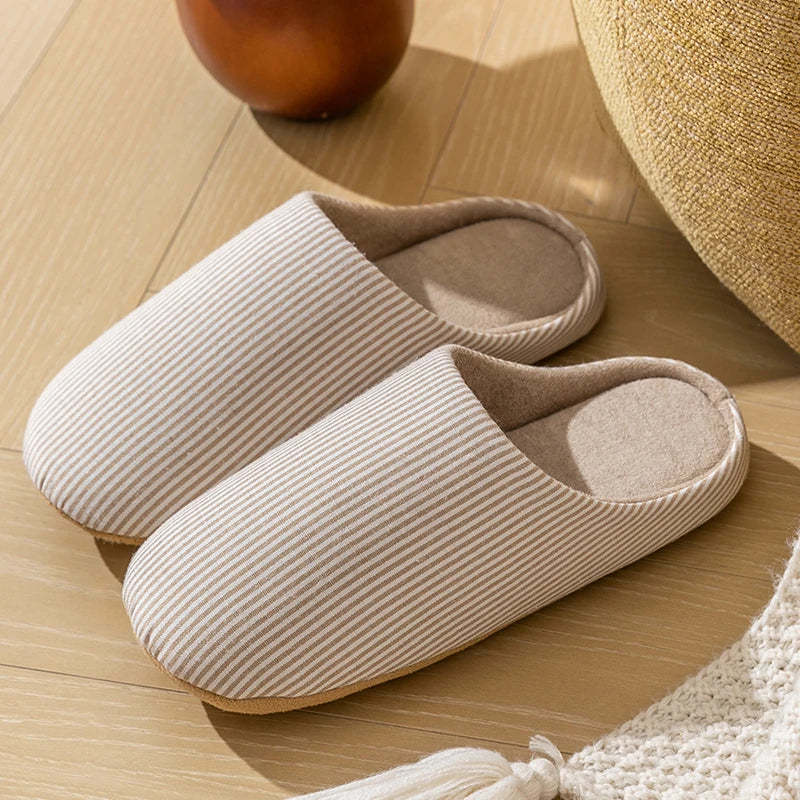 Unisex Hausschuhe Baumwolle Gestreift Rutschfeste Sohle
