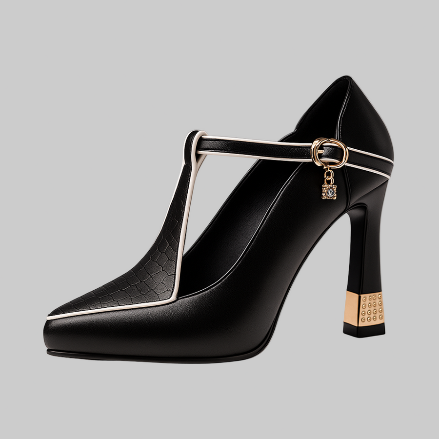 Avitia – Pumps Mit T-Riemchen Hohem Absatz Und Schnalle