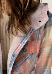 Yseldis Kariert gefütterte Fleece-Jacke | Rosa