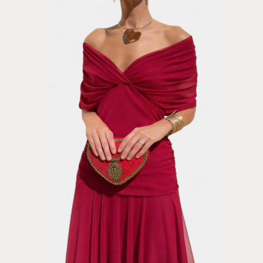 Lilian | Damen Off-Shoulder Elegantes Abendkleid