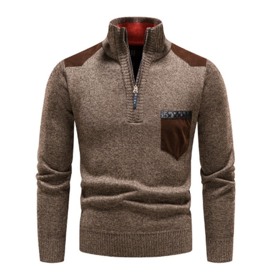 Lässiger Langarmpullover Mit Halbem Reißverschluss Für Herren | Winter