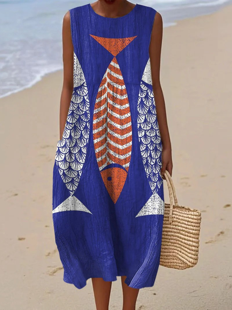 Elisa | Strandkleid mit künstlerischem Ausdruck