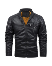 Werner® | Retro-Lederjacke mit Fleece-Futter