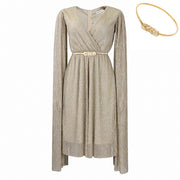 Urania- Damen Abendkleid mit elegantem Schößchen und Ärmeln
