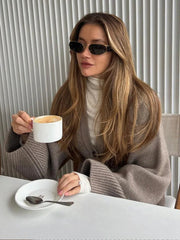 V-Ausschnitt Strickjacke mit Eleganter Struktur