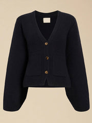 V-Ausschnitt Strickjacke mit Eleganter Struktur