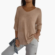 T-shirt donna scollo a V | Top casual base, manica corta estiva