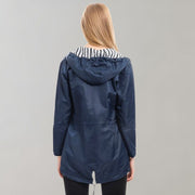 Damen Lange Regenjacke | Mit Kapuze