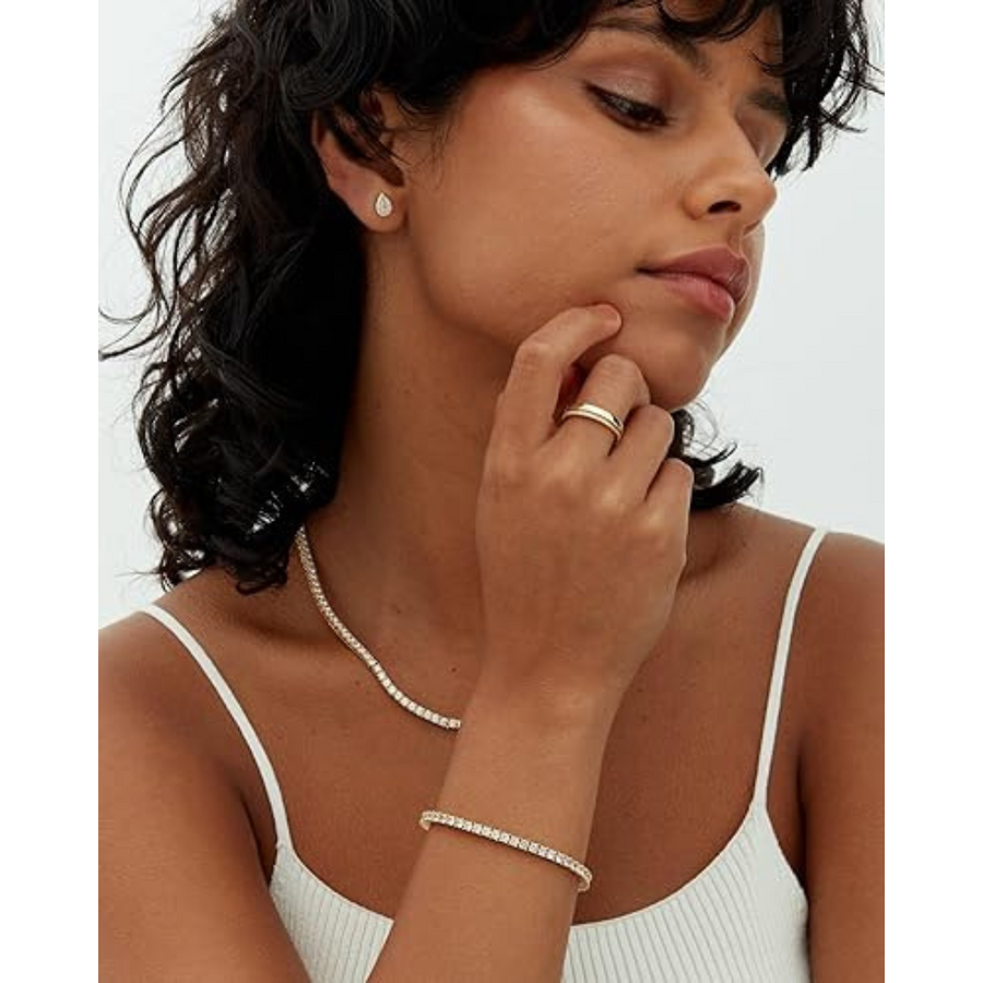 Valeria | Bracciale tennis con moissanite e placcatura oro