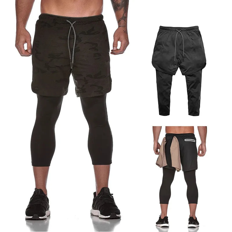 Vexon | Atmungsaktive Kompressionshose für Herren 2-in-1