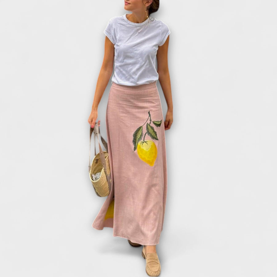 Cosima - Amalfi Pattern Midi Skirt