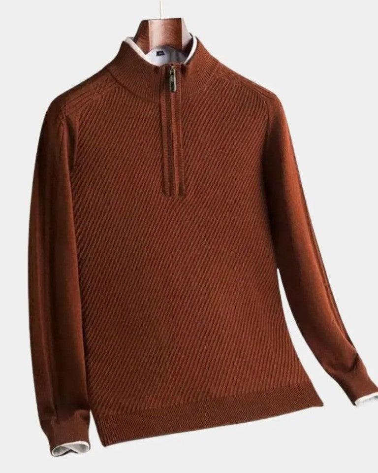 VILHELM™ | BASIC-PULLOVER MIT HALBEM REIẞVERSCHLUSS