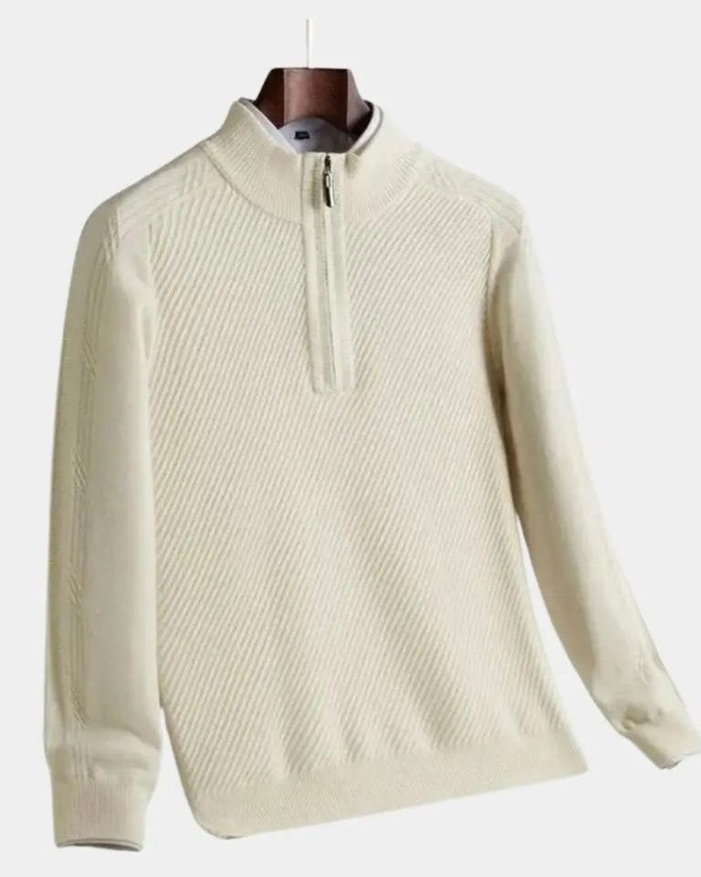 VILHELM™ | BASIC-PULLOVER MIT HALBEM REIẞVERSCHLUSS