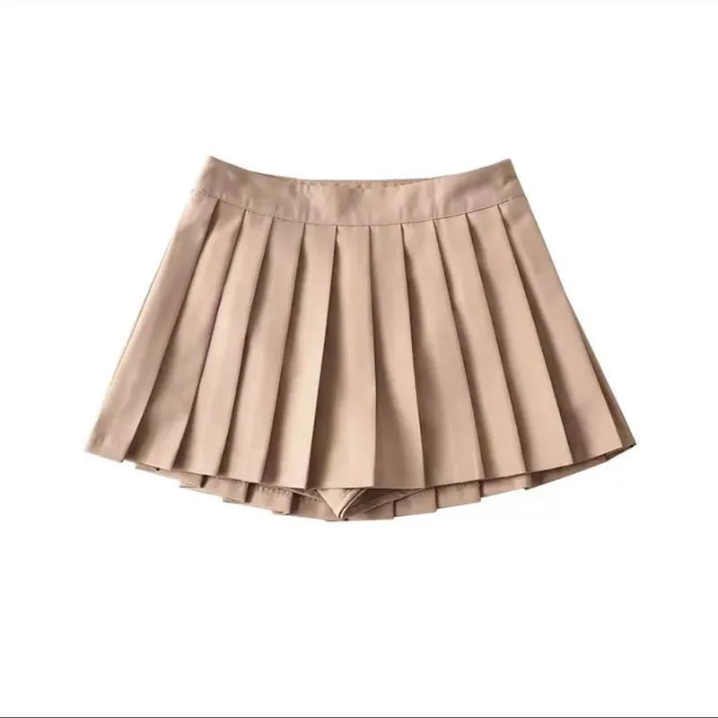 Gonna plissettata vintage bianca | Gonna estiva a vita alta per donna
