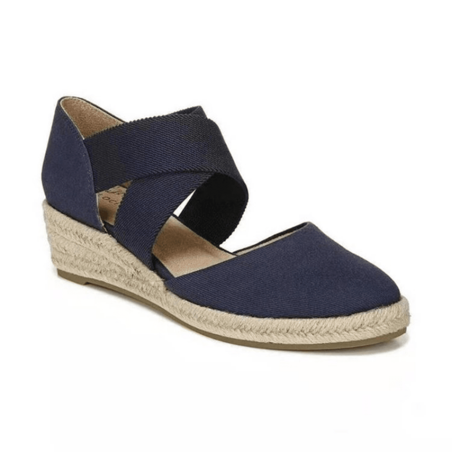 Heidi-Mode | Kreuzband Espadrilles mit Geflochtenem Seil und Keilsohle
