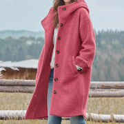 Winterjacke Damen Lang | Gefütterter Wintermantel Mit Knöpfen
