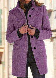 Winterjacke Damen Wintermantel | Lang Mit Knöpfen und Taschen