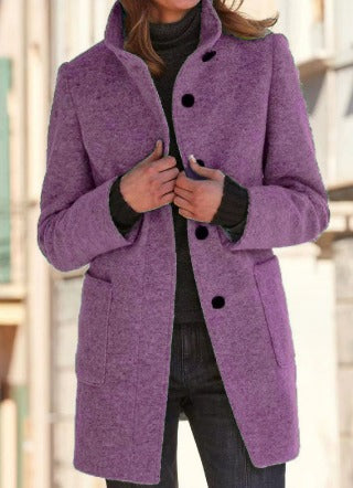 Winterjacke Damen Wintermantel | Lang Mit Knöpfen und Taschen