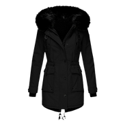 Langärmeliger Wintermantel Für Damen | Mit Kapuze