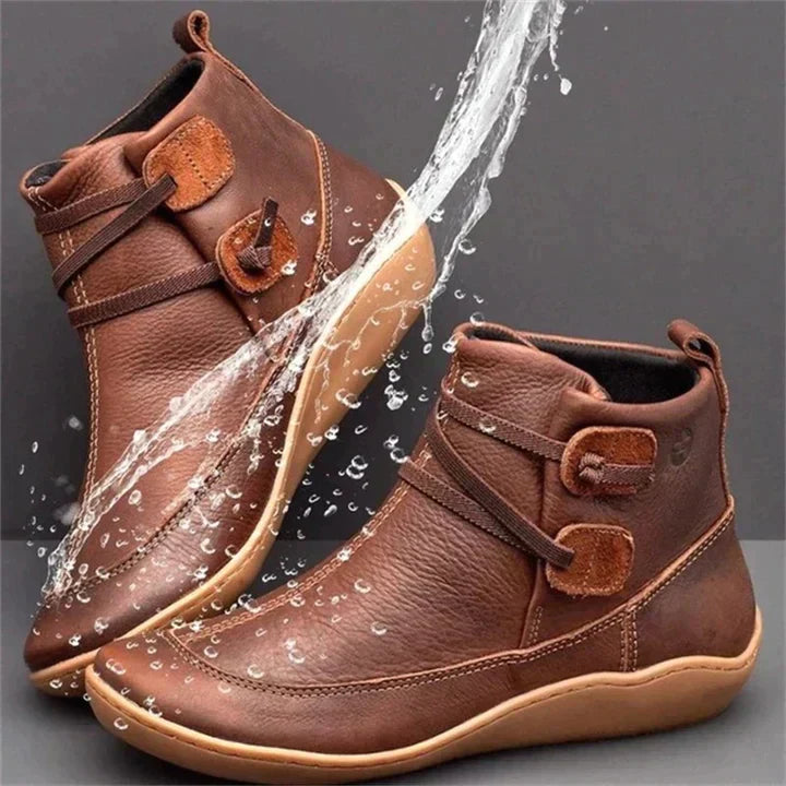 Wasserdichte Damen-Stiefeletten zum Hineinschlüpfen mit Gummisohle