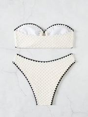 Bikini bandeau bianco | Set costume da bagno a due pezzi per donna