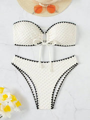 Bikini bandeau bianco | Set costume da bagno a due pezzi per donna