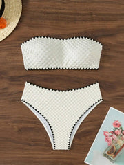 Bikini bandeau bianco | Set costume da bagno a due pezzi per donna