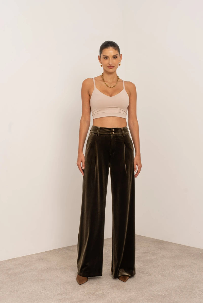 Weite Hose Damen | Samt-Palazzo & Eleganter High-Waist-Schnitt
