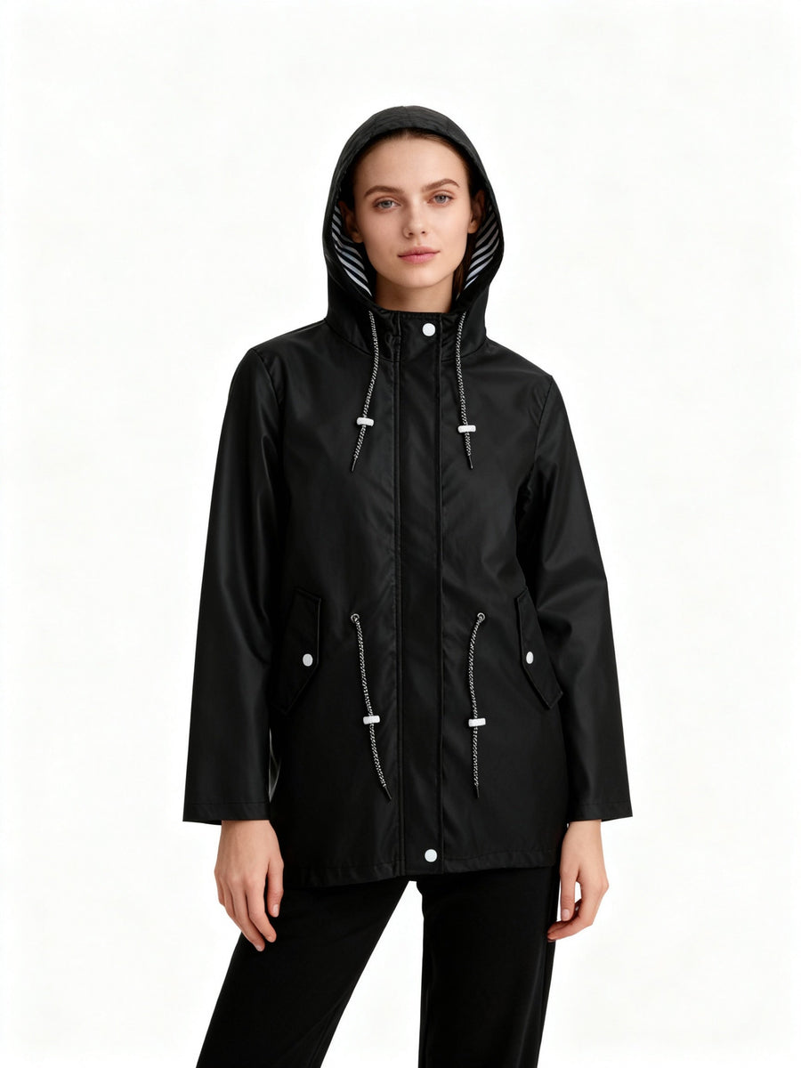 Cappotto impermeabile con cappuccio | Cappotto da donna per la mezza stagione