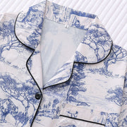Damen Shorts Set mit Print und Kontrastbesatz – Sommer Co-ord