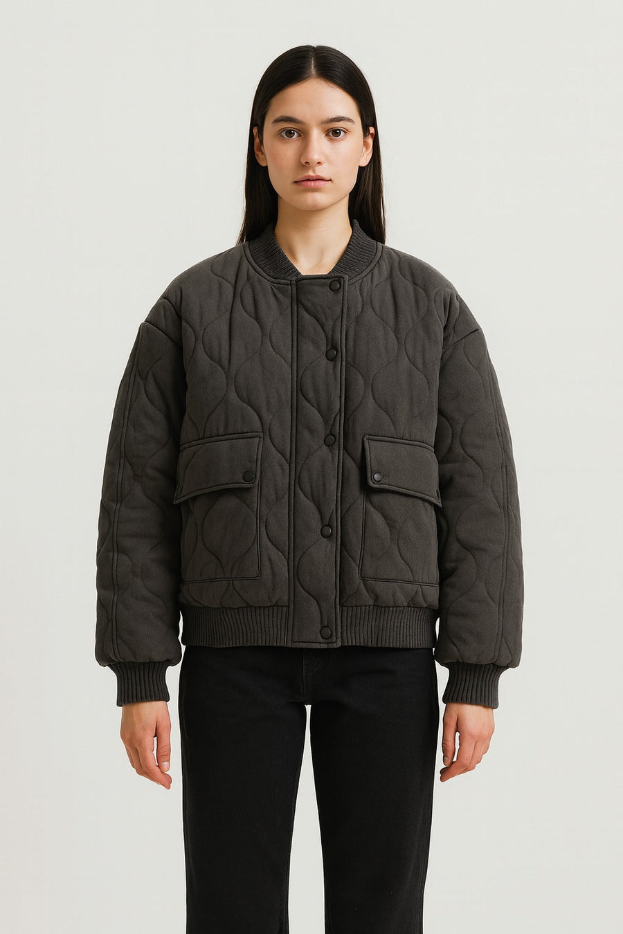 Oversized Damen Bomberjacke – Übergangsjacke mit Reißverschluss