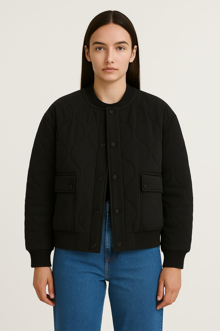 Oversized Damen Bomberjacke – Übergangsjacke mit Reißverschluss