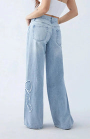 Wide-Leg Jeans Damen | Herz-Patches & Figurschmeichelnder Wide-Leg-Fall