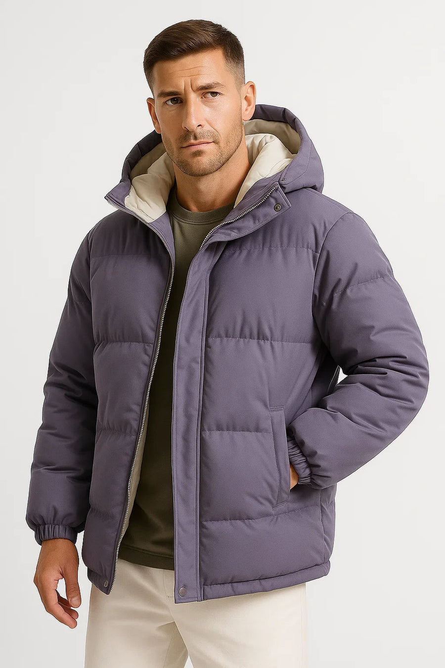 Stylische Parka-Winterjacke Für Herren | Abnehmbare Kapuze