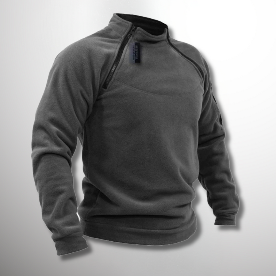 Windsichere Fleecejacke mit hohem Kragen