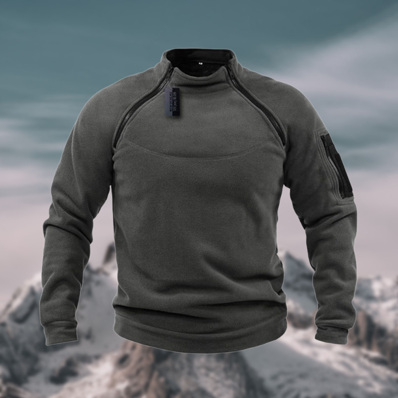 Windsichere Fleecejacke mit hohem Kragen