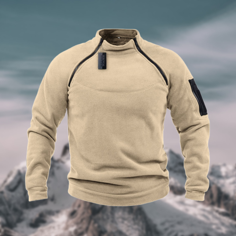 Windsichere Fleecejacke mit hohem Kragen