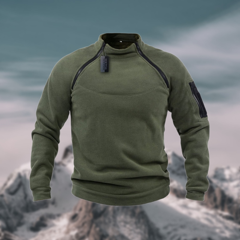 Windsichere Fleecejacke mit hohem Kragen