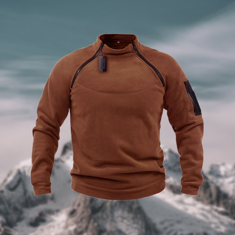 Windsichere Fleecejacke mit hohem Kragen