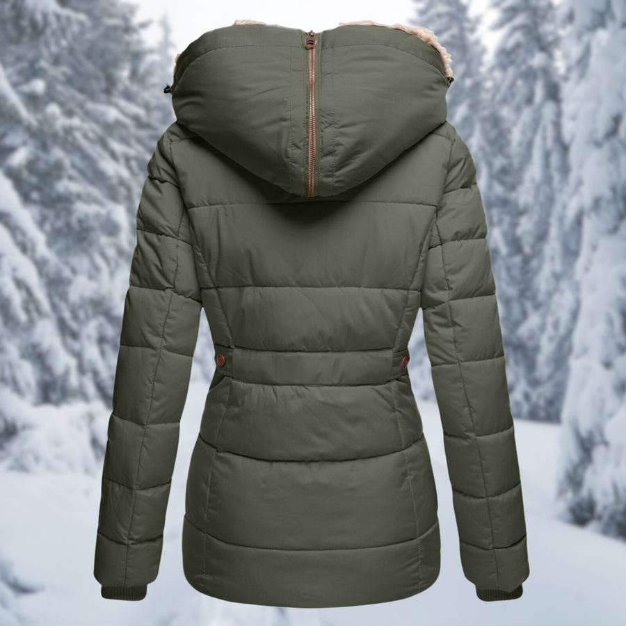 Winterjacke Damen | Steppjacke Damen | Kapuze & Zipper-Taschen für Wetterschutz