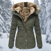 Winterjacke Damen | Steppjacke Damen | Kapuze & Zipper-Taschen für Wetterschutz