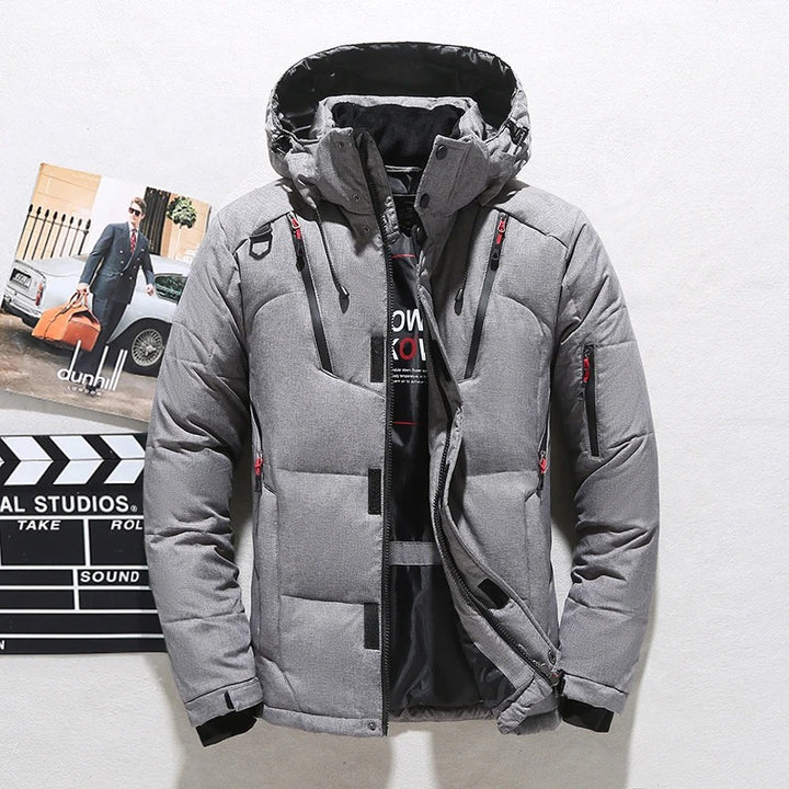 Winterjacke Herren | Steppjacke mit Kapuze | Windfest & Warm für kalte Tage