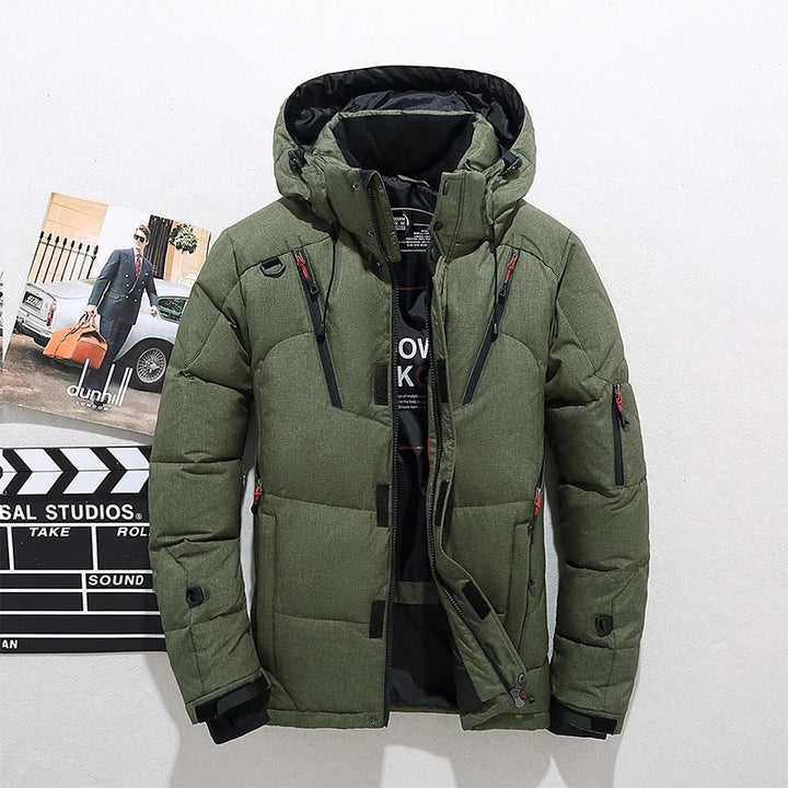 Winterjacke Herren | Steppjacke mit Kapuze | Windfest & Warm für kalte Tage