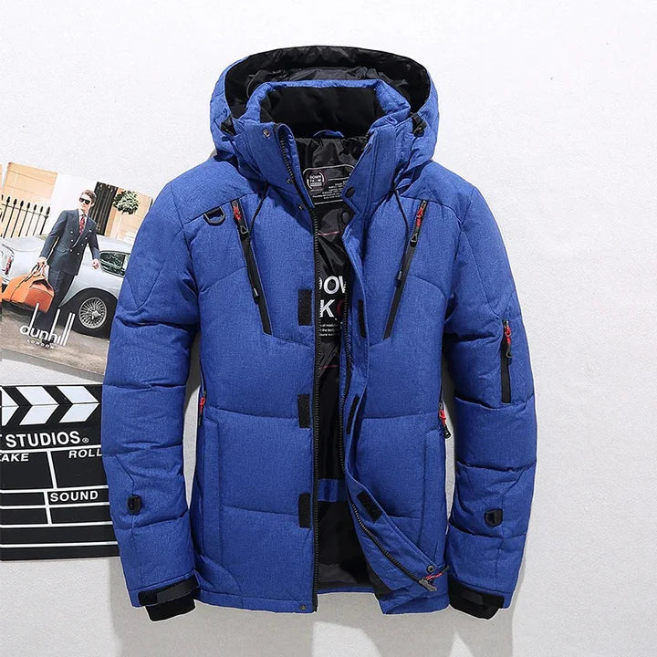 Winterjacke Herren | Steppjacke mit Kapuze | Windfest & Warm für kalte Tage