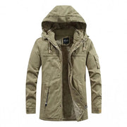 Winterjacke Mantel Herren | Verdeckter Zip & Kapuze gegen Kälte