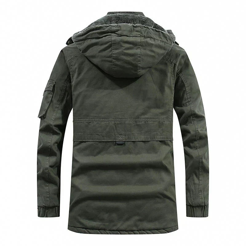 Winterjacke Mantel Herren | Verdeckter Zip & Kapuze gegen Kälte