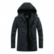 Winterjacke Mantel Herren | Verdeckter Zip & Kapuze gegen Kälte