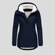 Winterjacke für Damen mit Kapuze und kuscheligem Futter – lange Ärmel