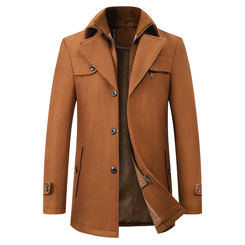 Wintermantel Herren | Eleganter Stehkragen | Warm & Stilvoll für Business